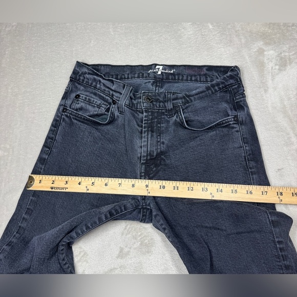 7 For All Mankind Faded Black Bootcut Embroidered Back Pocket Jeans Size 30 - Picture 11 of 16